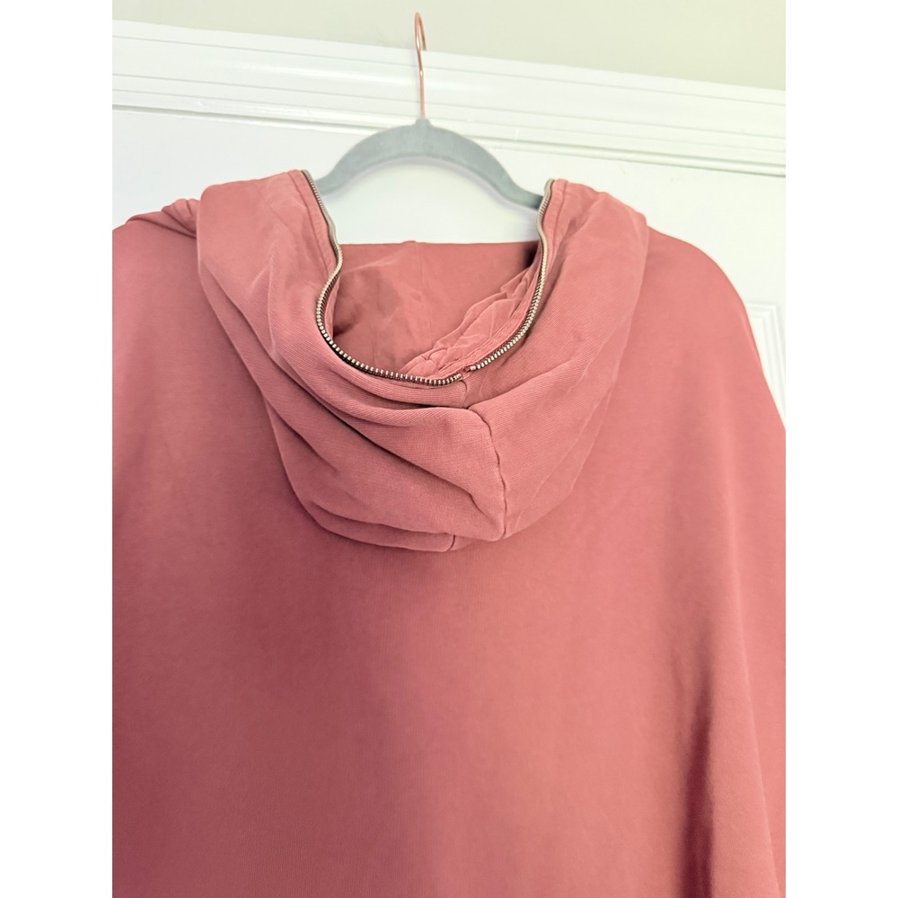 All Saints Xonda Hoody Dress L Rose Cotton Quarter Zip Hooded Sweatshirt Dress - Picture 8 of 9
